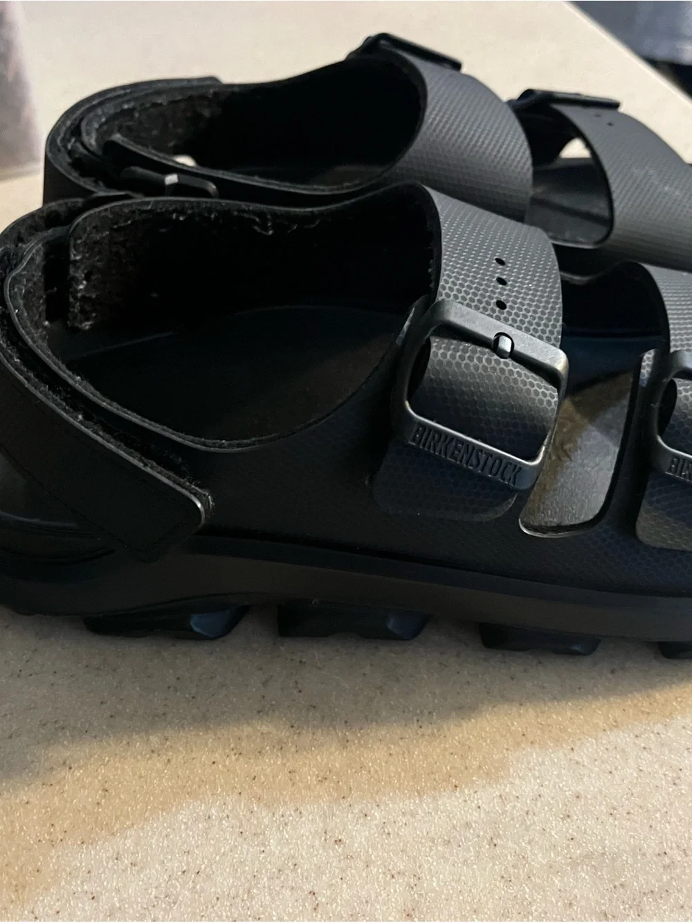 Mens Black Adjustable Double-Strap Comfort Birkenstock Sandals